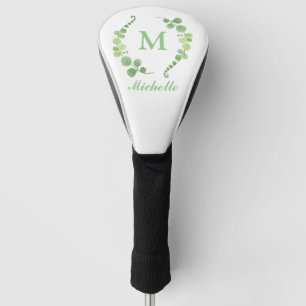 Couvre-club De Golf Monogramme chanceux de trèfle vert