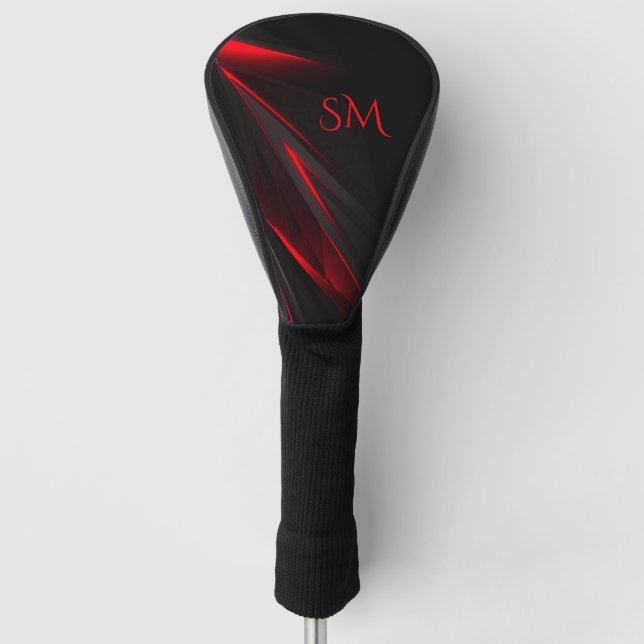 Couvre-club De Golf Monogramme de conception abstraite rouge au point (Devant)