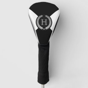 Couvre-club De Golf Monogramme de couronne de laurier noir