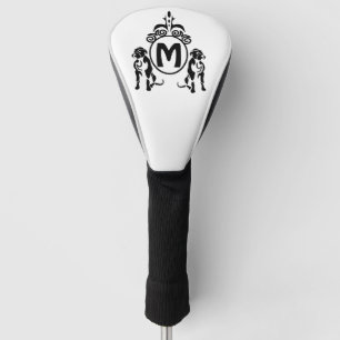 Couvre-club De Golf Monogramme de deux chiens de garde