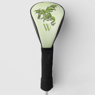 Couvre-club De Golf Monogramme de dragon de combat vert