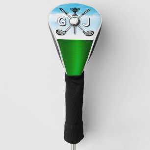 Couvre-club De Golf Monogramme de golf minimaliste élégant