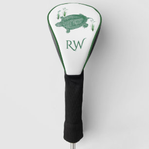 Couvre-club De Golf Monogramme de la tortue verte