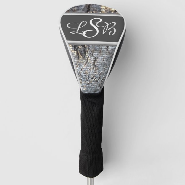 Couvre-club De Golf Monogramme de mosaïque de Motif Snakeskin (Devant)