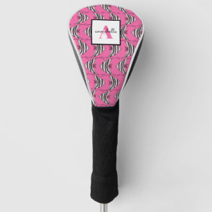 Couvre-club De Golf Monogramme de poisson rose