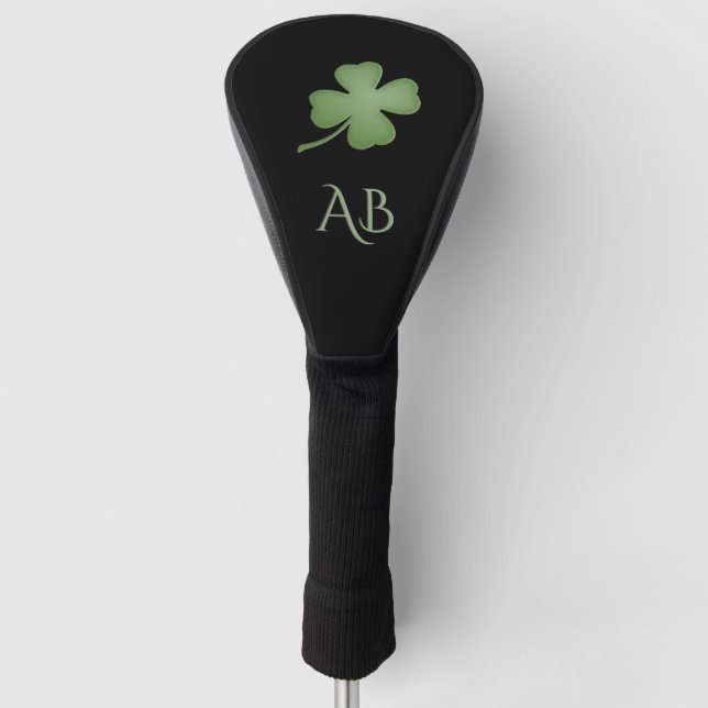 Couvre-club De Golf Monogramme de quatre feuilles de trèfle (Devant)