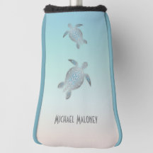 Monogramme de tortue marine argentée