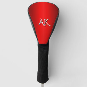 Couvre-club De Golf Monogramme Dégradé Rouge Élégant