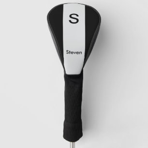 Couvre-club De Golf Monogramme Deux tons moderne noir et gris clair