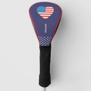 Couvre-club De Golf Monogramme Drapeau américain américain 4 juillet P