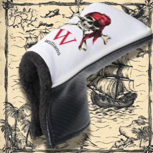 Couvre-club De Golf Monogramme du crâne pirate