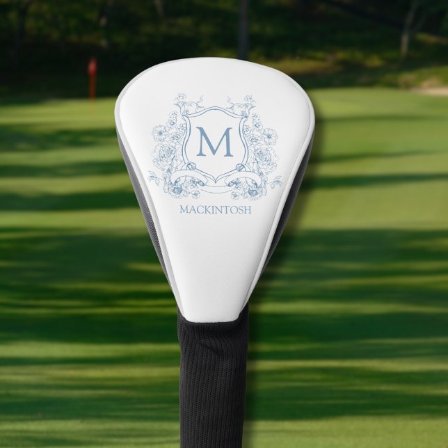 Couvre-club De Golf Monogramme Élégant (elegant personalized floral monogrammed name initial golf head cover)