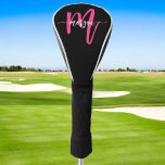 Couvre-club De Golf Monogramme élégant moderne rose chaud noir<br><div class="desc">Protégez vos clubs avec style grâce à notre couverture de tête de golf moderne Monogram Hot Pink! Doté d'un design rose vif et personnalisé avec votre monogramme dans une police moderne et élégante, ce couvre-tête ajoute une touche chic et unique à votre sac de golf. Conçu pour s'adapter à la...</div>