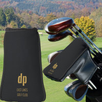 Monogramme en cuir noir Nom personnalisé Putter