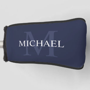 Couvre-club De Golf Monogramme et nom personnalisés Marine Blue