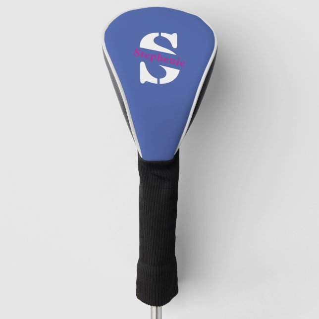 Couvre-club De Golf Monogramme et nom professionnel classique moderne (Devant)