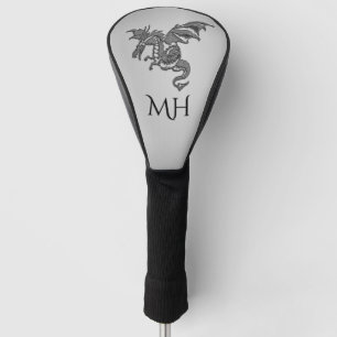 Couvre-club De Golf Monogramme Extraordinaire de dragon d'argent