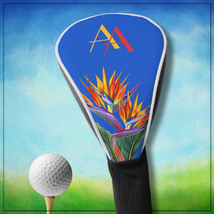 Couvre-club De Golf Monogramme Floral Vibrant Moderne