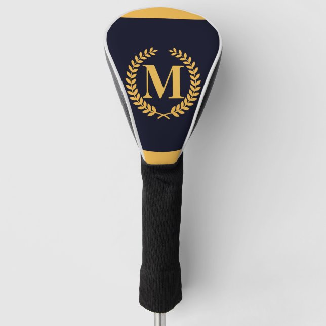 Couvre-club De Golf Monogramme Golden Laurel Wreath (Devant)
