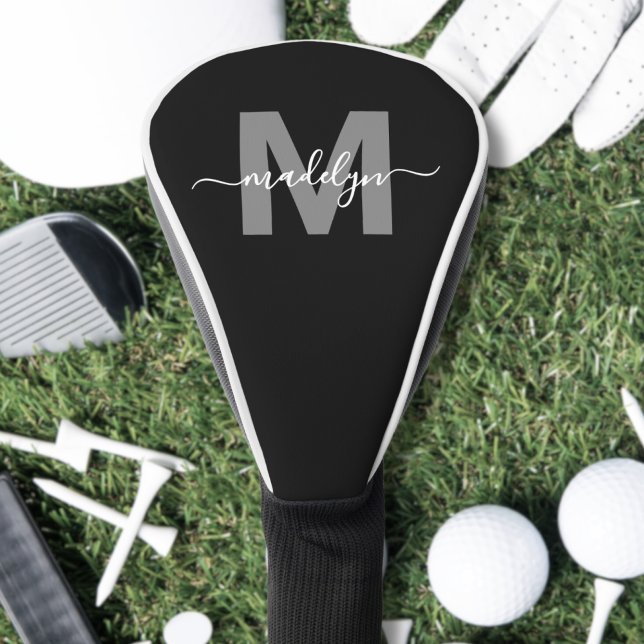 Couvre-club De Golf Monogramme Initial Nom Personnalisé (Personalized Initial Name Monogram Golf Head Cover )