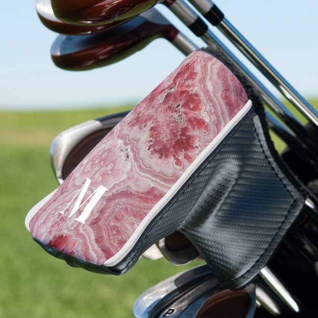 Couvre-club De Golf Monogramme Initial Rose Féminin (Stylish Elegant Girly Pink Initial Monogram Golf Head Cover)