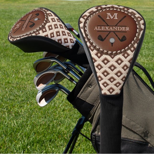 Couvre-club De Golf Monogramme Initial Vintage Nom (Créateur téléchargé)