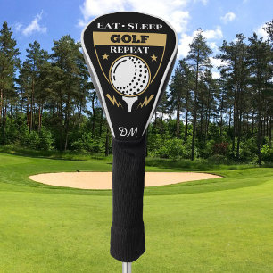 Couvre-club De Golf Monogramme Manger Sleep Golf Répéter