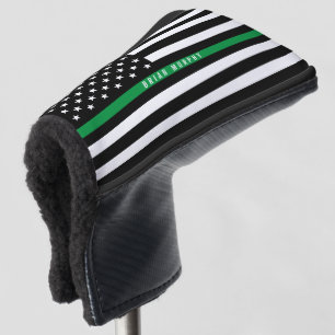 Couvre-club De Golf Monogramme mince de drapeau de Ligne Verte