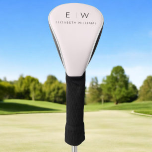 Couvre-club De Golf Monogramme minimaliste Élégant rose Vierge Nom