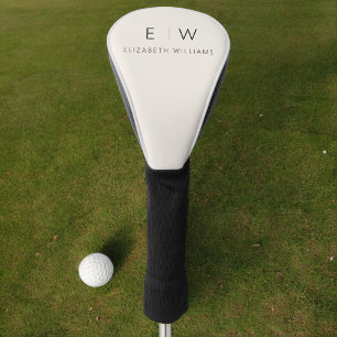 Couvre-club De Golf Monogramme minimaliste minimaliste moderne minimal