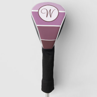 Couvre-club De Golf Monogramme Moderne Bloc Dégradé Rose