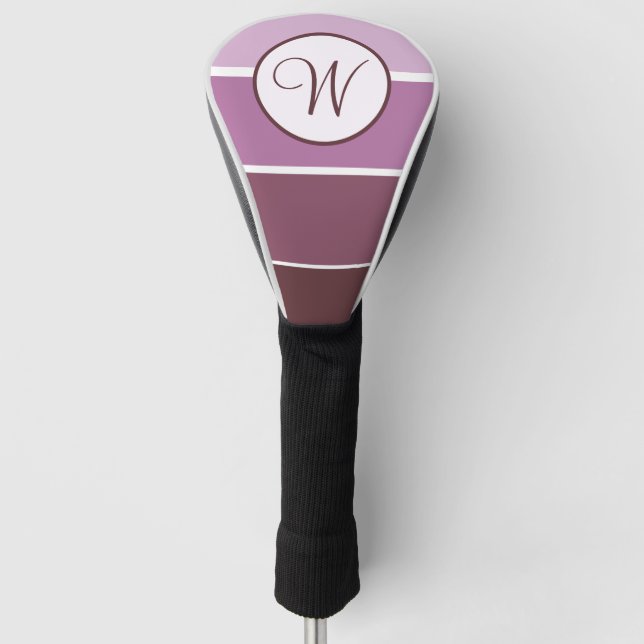 Couvre-club De Golf Monogramme Moderne Bloc Dégradé Rose (Devant)