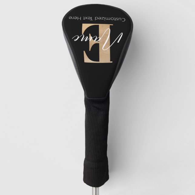 Couvre-club De Golf Monogramme moderne E & Nom initial Personnalisé (Devant)