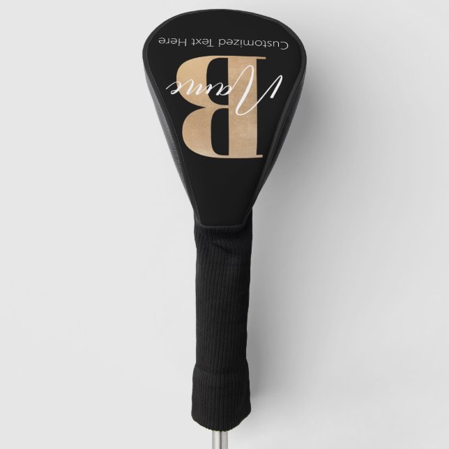 Couvre-club De Golf Monogramme moderne Initiale B & Nom Personnalisé (Devant)