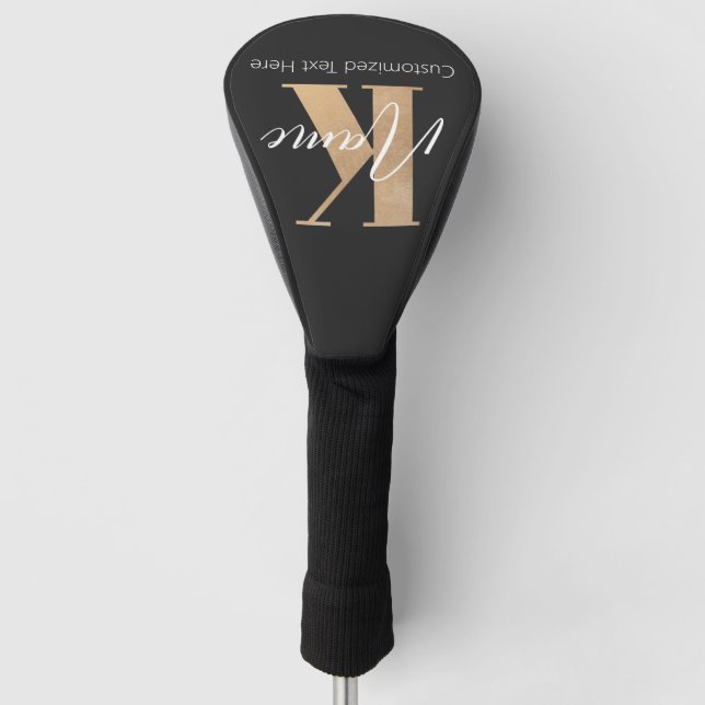 Couvre-club De Golf Monogramme moderne Initiale K & Nom Personnalisé (Devant)