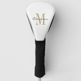 Couvre-club De Golf Monogramme Or initial et nom cadeau personnalisé