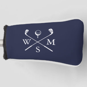 Couvre-club De Golf Monogramme personnalisé bleu marine