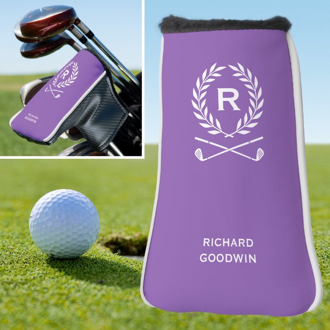Couvre-club De Golf Monogramme Personnalisé Classique Nom Putter Viole (Créateur téléchargé)
