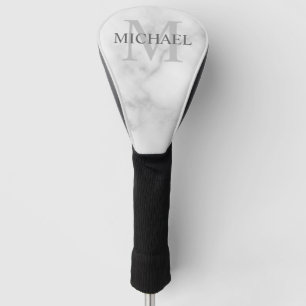 Couvre-club De Golf Monogramme personnalisé et Marbre blanc de noms