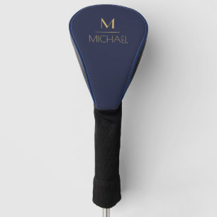 Couvre-club De Golf Monogramme Personnalisé   Nom Golf Navy et Or