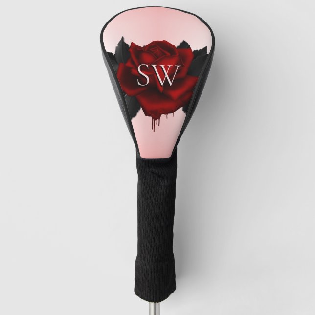 Couvre-club De Golf Monogramme Rose sanguin (Devant)