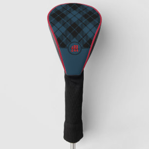 Couvre-club De Golf Monogramme rouge bleu écossais