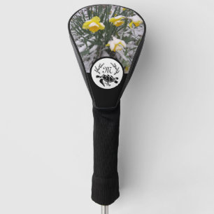 Couvre-club De Golf Monogramme silhouette de la tortue noire avec phot