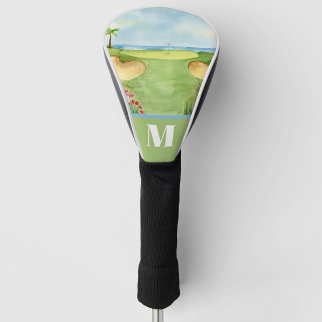 Couvre-club De Golf Monogramme Terrain de Golf Tropical (Devant)