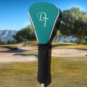 Couvre-club De Golf Monogramme - turquoise solide