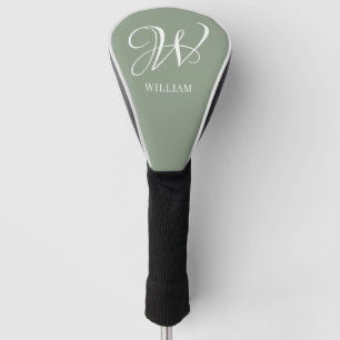 Couvre-club De Golf Monogramme vert de l'élégance de la taille personn