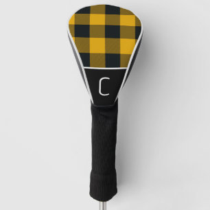 Couvre-club De Golf Motif à carreaux buffalo jaune et noir