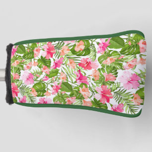 Couvre-club De Golf Motif à hibiscus palm monstère tropicale