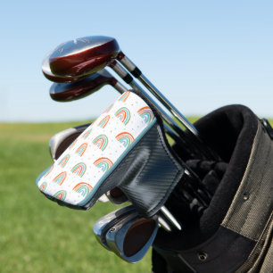 Couvre-club De Golf Motif à point arc-en-ciel coloré