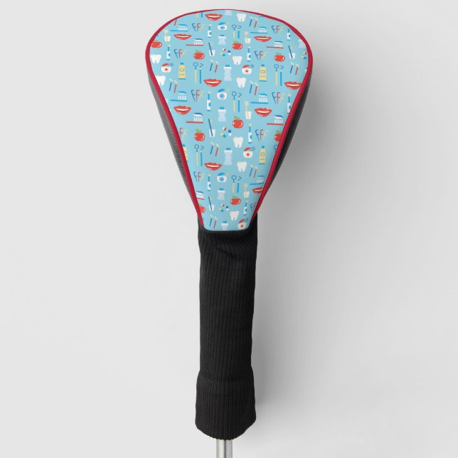 Couvre-club De Golf Motif bleu dentaire (Devant)